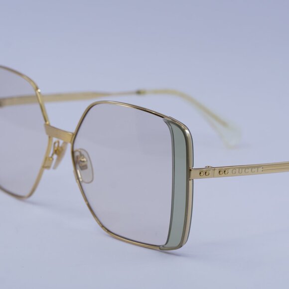 Gucci GG0992S 001 Sunglasses Gold Square Frame, Light Yellow Lenses - Picture 9 of 11